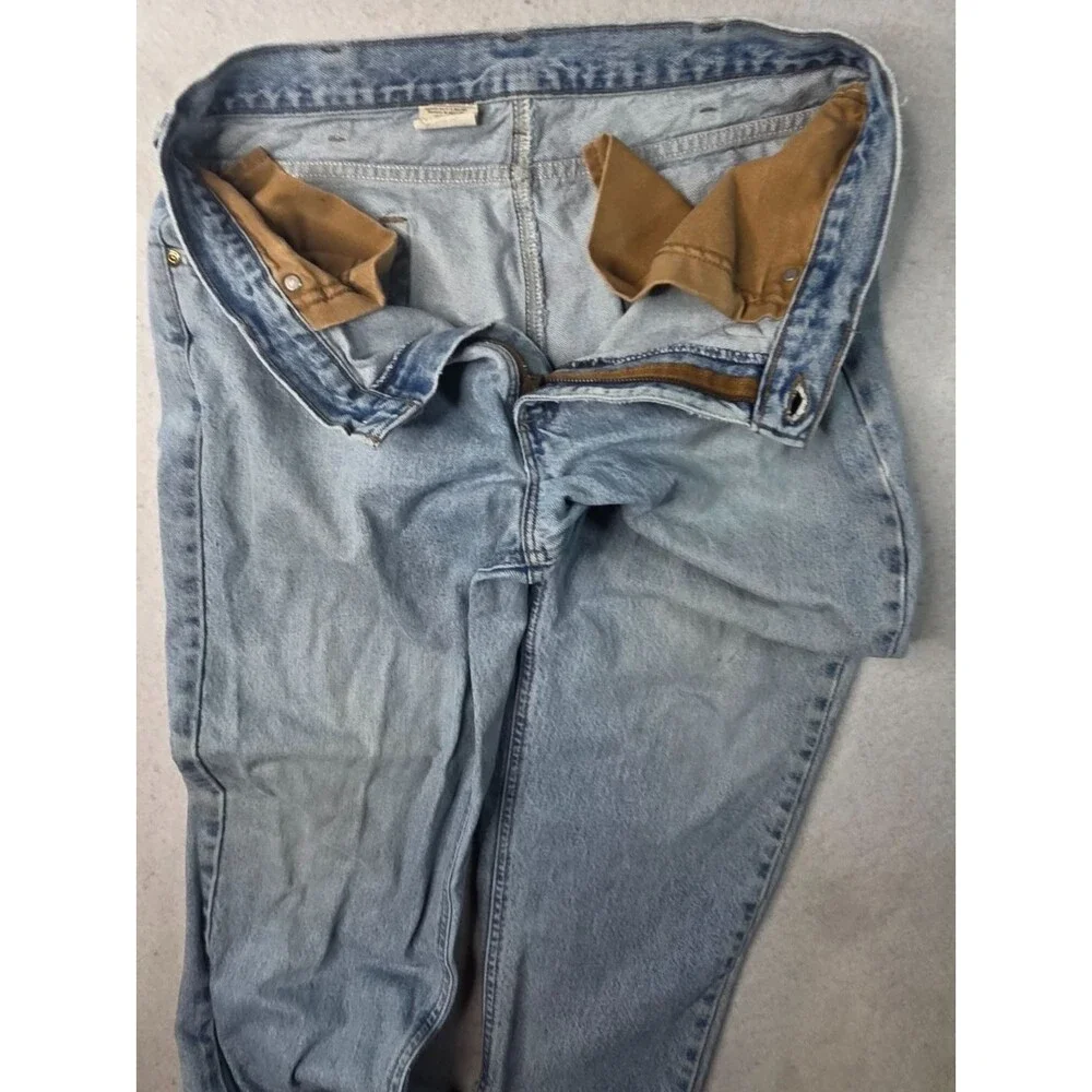 Vintage Carhartt Jeans Mens 36x28 Light Wash Distressed Workwear Denim 90s